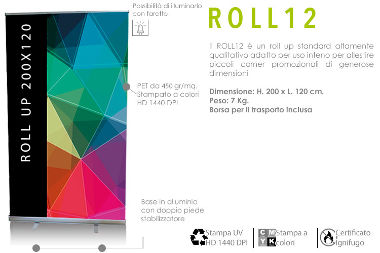 roll up standard 200x120 cm