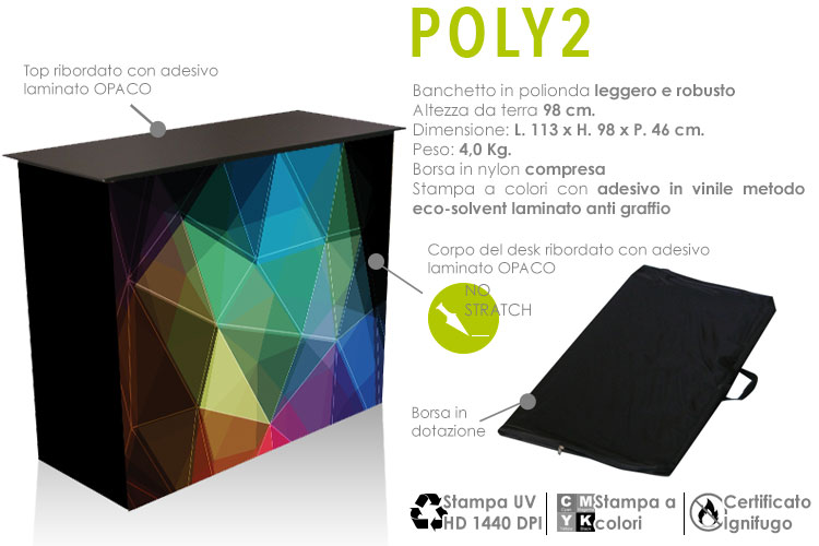 Desk large - polipropilene alveolare con stampa personalizzata a colori