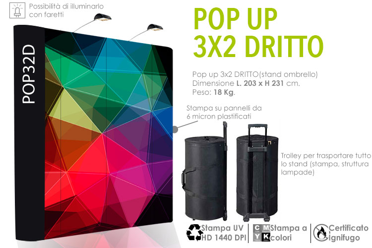 Pop up stand 3x2 dritto