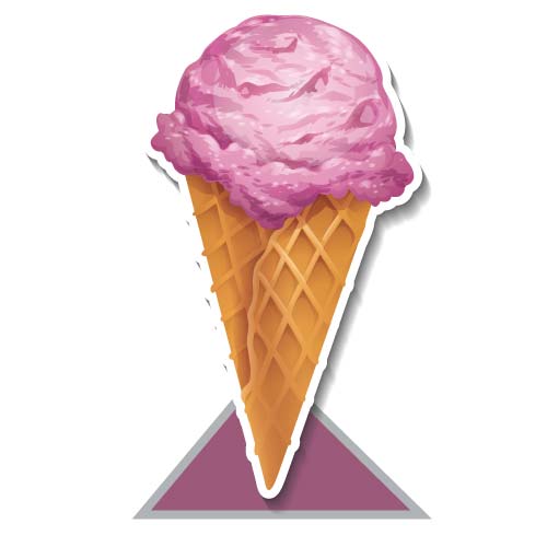 Sagomato pubblicitario a forma di gelato
